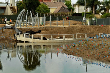 Tidal Clock & "bird blind" in SW corner (J. Kenney 3/7/13)