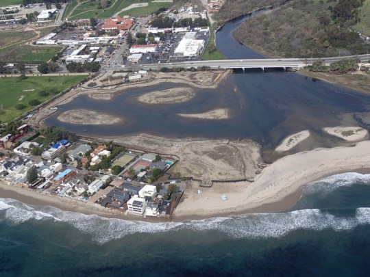 Malibu Lagoon at high tide 1/29/13 (LightHawk courtesy of SMBRC)