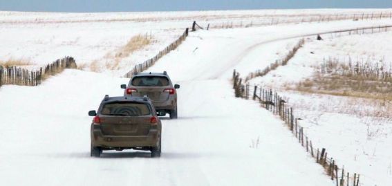 Snowy caravan (Bill Griffiths, Wallowa Valley Jan'16)